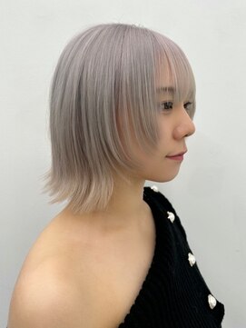 ベレーザ 渋谷(BELEZA) 12119髪質改善ボブホワイトブロンドシルバーアッシュストレート