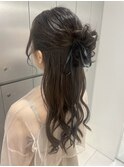 【新宿駅/新宿三丁目/ヘアセット/ハーフアップ/結婚式ヘア】