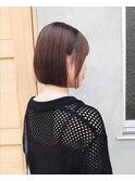 夏も涼しく！ぱつっと切りっぱなしのミニボブ◯