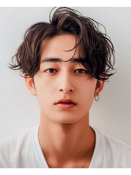 アイニ 天王寺アポロ店(aini) センターパートニュアンスパーマフェザーパーマシャドウパーマ