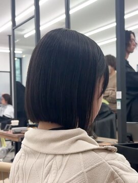 サンド 大阪梅田(sand) @cho_no.asato_sand ココアベージュ/ボブ/ショート/縮毛矯正