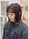 【顔まわり・小顔】ツヤツヤ暖色ボブ