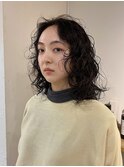 レイヤーパーマ/ミディアムレイヤー/癖毛パーマ