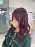 深みワインレッド×ミディアムレイヤースタイル【由比藤】