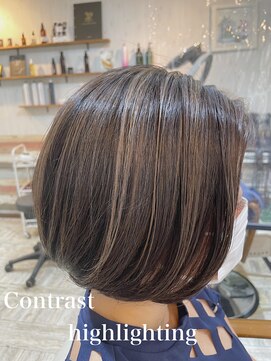 ティアラ 桜木町(TIARA) REAL SALON WORK～前下がりボブ/コントラストハイライト