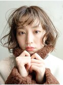 ゆるふわボブ_チェリーブラウンフェミニンロング_79092