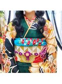 玉ねぎツインテールと振袖着付け