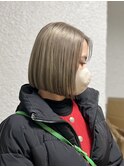 タッセルボブにグレーベージュ