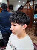 ダークアッシュカルマパーマベリーショート〈理容室〉東浦和