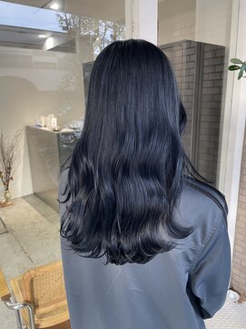 クラン バイ ナチュラル(clan by Natural) ブルーブラック/透明感/韓国風巻き髪/透け感バング @seiji_1027_