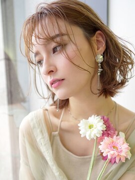 ラフィス ヘア ルー 福山2号店(La fith hair ruu.) 【La fith】パーマボブ×ミルクベージュ/シースルバング