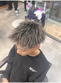 メンズパーマホワイトメッシュツイストジェットモヒカン