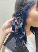 【KANAKO】控えめに、でもおしゃれに♪ブルーインナーカラー