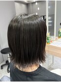 ◎切りっぱなしボブ/オリーブブラウン