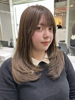 ジーナ 梅田(Zina)&nbsp;ブラウンベージュ×ミディアムレイヤー【Zina梅田】