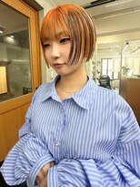 リアン(Lien) デザインカラー/オレンジ×ブラウンメッシュ