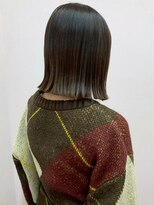 ソンノ(sonno)&nbsp;切りっぱなしボブ ストレートヘア ベージュカラー 外ハネ
