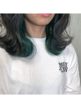 アンク クロス 吉祥寺店 【ANKH CROSS吉祥寺】グレー×インナーカラーGreen