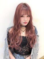 トルネード(TORNADO)&nbsp;シースルーバング×ピンクベージュのナチュラルハイライト