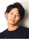 波巻きアップバングウルフ