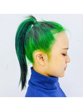 クク(QUQU) コントラストグリーンカラー