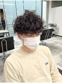 マッシュ×ツーブロック×スパイラルパーマ
