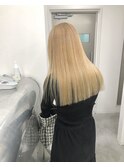 ハイトーン ぱっつんロング
