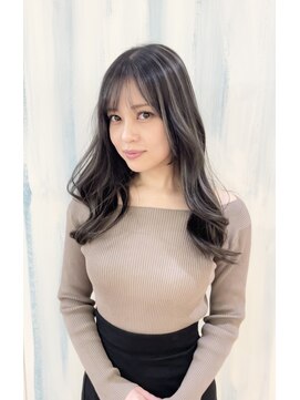 アップ(A+hair) グレージュハイライト_ケアブリーチ_脱白髪染めハイライト_三宮