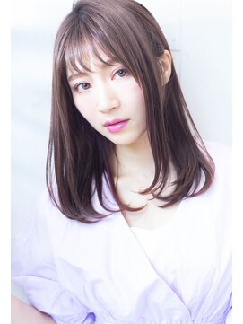 ルーヴル 西宮北口(Louvre) 伸ばしかけロング・グレーベージュ・シースルーバング