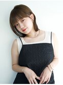 くびれ外ハネヘア*切りっぱなしボブ*前髪ありボブ*白髪染め