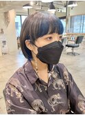 マッシュショート/切りっぱなしボブ/インナーカラー/髪質改善