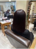 カシスブラウン 縮毛矯正 髪質改善
