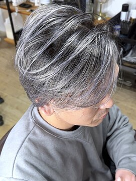 ブレイズヘアー(BLAZEhair) 【筋感×ハイトーン】ホワイトバレイヤージュ×ブリーチ２回