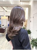 【グレージュカラー(全頭ブリーチ履歴あり)】