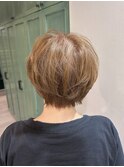 マッシュショート/白髪ぼかし/グレージュカラー/30代/40代/50代