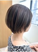 丸みショートボブ◎カジュアルボブグレージュブラウン◎髪質改善