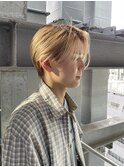 グラデーションベージュ/ かきあげショート