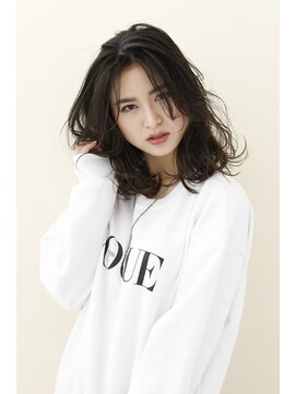 オアシスアヴェダ(OASIS AVEDA) 20代30代40代 暗髪セミディ！！ジグザグバングミニマムボブ♪