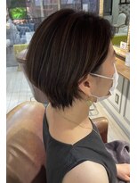 ネオリーブ ジューク 日吉店(Neolive JuQ)&nbsp;脱白髪染め☆ハイライトグレーカラーくびれボブ