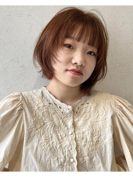リア(Lia by KENJE) ブリーチなしオレンジブラウン♪顔まわりカット