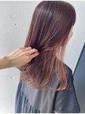 大人かわいいインナーカラーピンクベージュ　schrittmutsuki