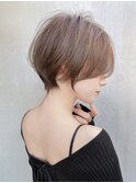 絶壁解消/小顔ショートボブ/くびれ/丸み/白髪ぼかし/30代/40代