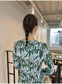 20代30代タイトに♪お呼ばれ大人っぽねじり編みポニーテール