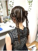 韓国風ツインリボンヘア