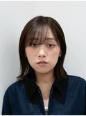 20代30代ミニボブ前髪あり前髪なし顔周りレイヤーカットオリーブ