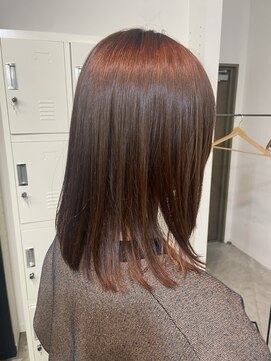 シンエノム(Shin enom) 縮毛矯正酸性ストレート髪質改善ミディアムカッパーブラウン