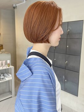 ヘアー アイス ルーチェ(HAIR ICI LUCE) ブリーチなしダブルカラーで作るオレンジベージュ/落合