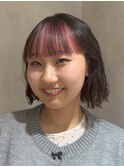 ボブパーマ×前髪インナー