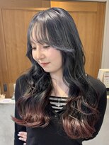 テトラ バイ ネオリーブ 横浜西口店(tetra by neolive)&nbsp;ブルー×ピンク　デザイン　顔まわりカット　レイヤー　横浜★