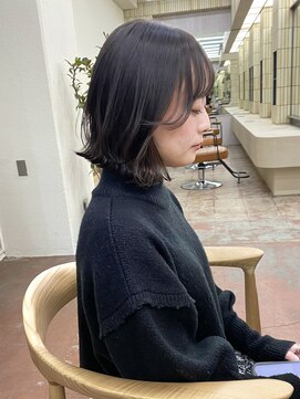 パークレーン アイス イヴェン(park lane ICI yeven) ボブ　グレージュカラー　前下がりボブ　切りっぱなしボブ/rena